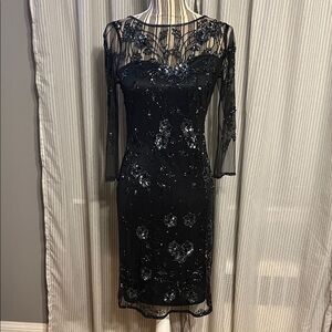 Patra Elegant Black Sequin Dress